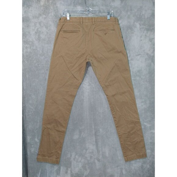J Crew Pants Mens 32x34 Beige Chino Stretch 484 Flat Front Slim Fit Cotton - Picture 2 of 12
